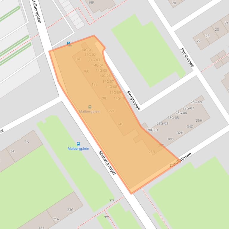 Kaart van postcodegebied 6218CB.