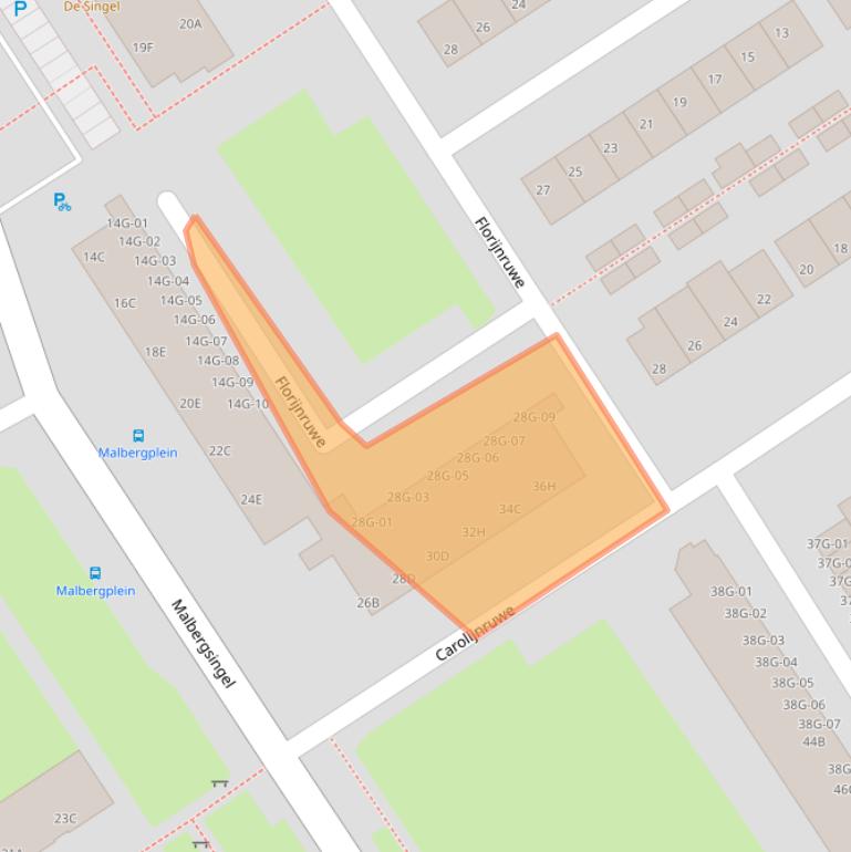 Kaart van postcodegebied 6218CC.