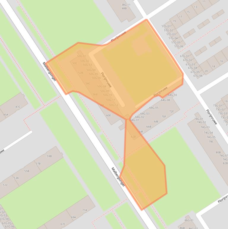 Kaart van postcodegebied 6218CG.