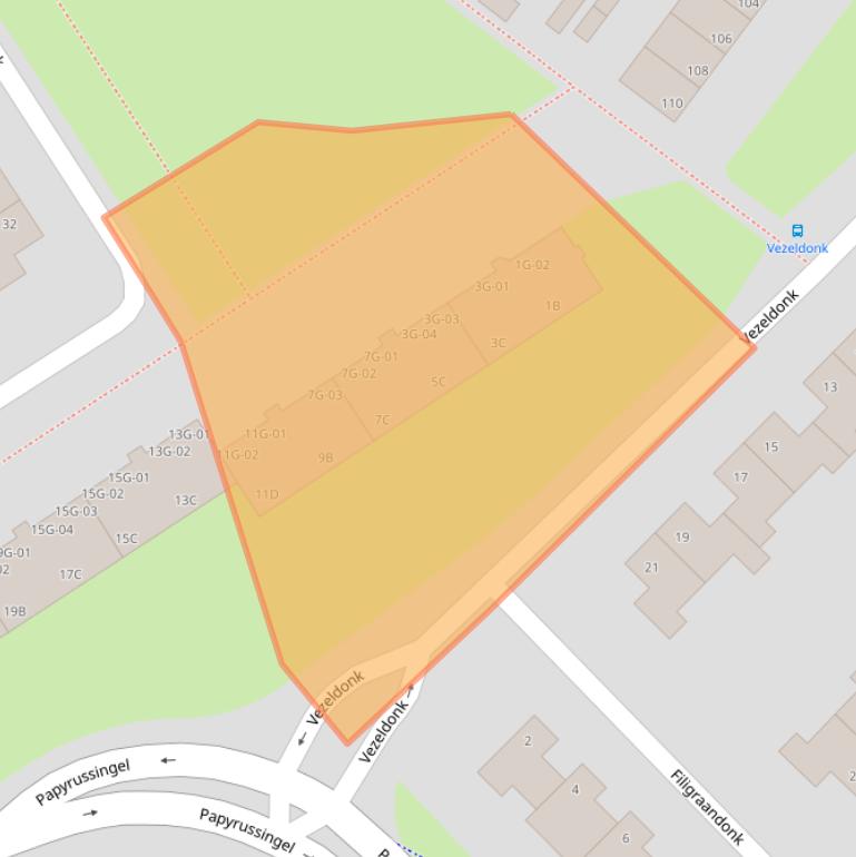 Kaart van postcodegebied 6218EV.