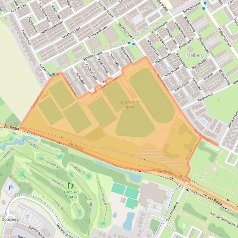 Kaart van postcodegebied 6218RA.
