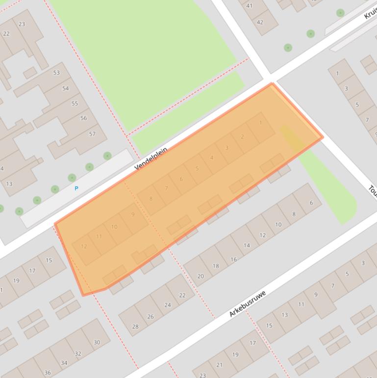 Kaart van postcodegebied 6218RN.