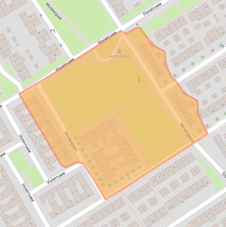 Kaart van postcodegebied 6218RP.