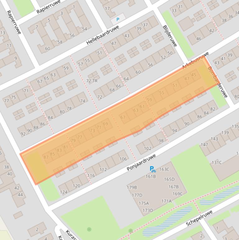 Kaart van postcodegebied 6218RW.