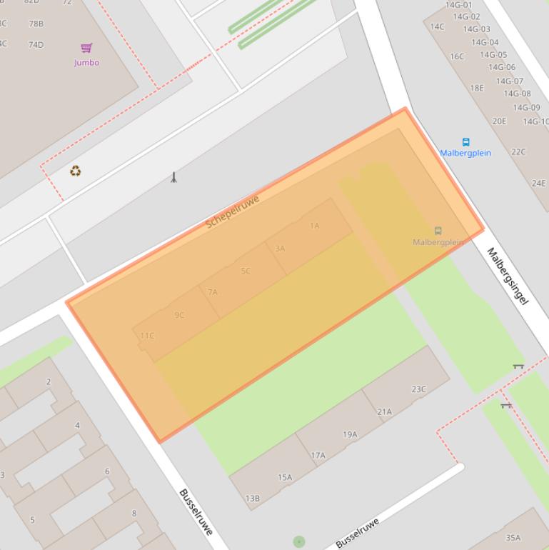 Kaart van postcodegebied 6218TB.