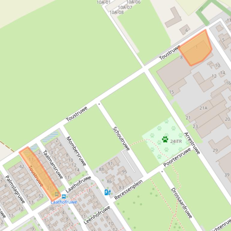 Kaart van postcodegebied 6218XX.