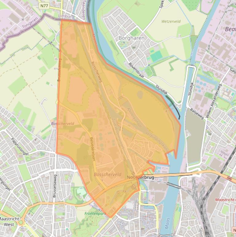 Kaart van postcodegebied 6219.