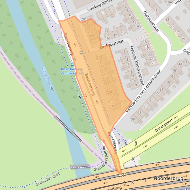 Kaart van postcodegebied 6219AB.