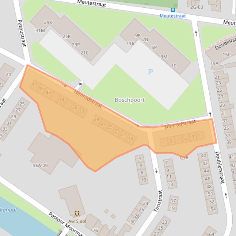 Kaart van postcodegebied 6219BD.