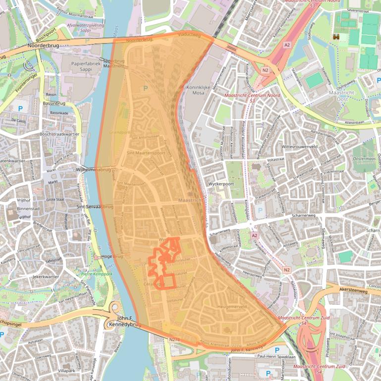 Kaart van postcodegebied 6221.