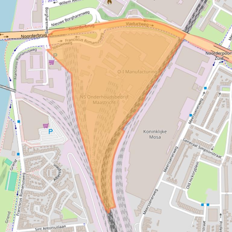 Kaart van postcodegebied 6221AA.