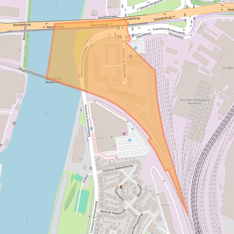 Kaart van postcodegebied 6221AB.