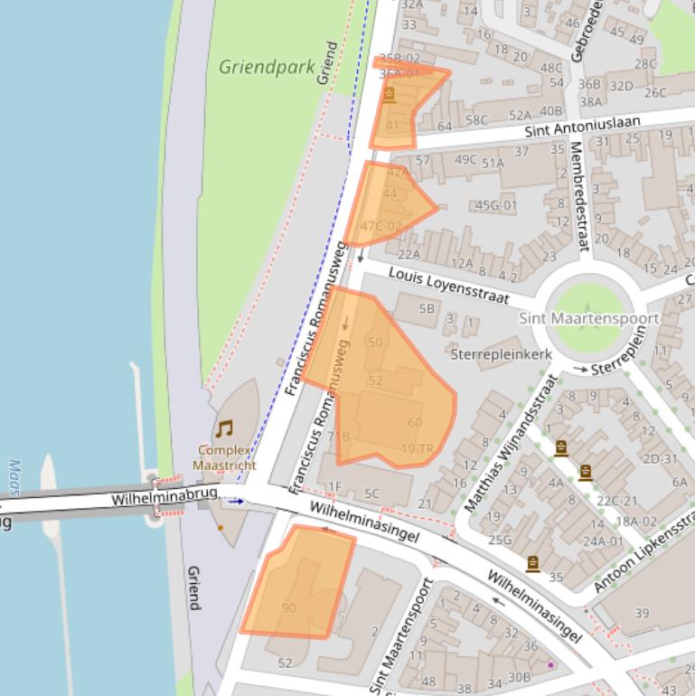 Kaart van postcodegebied 6221AH.