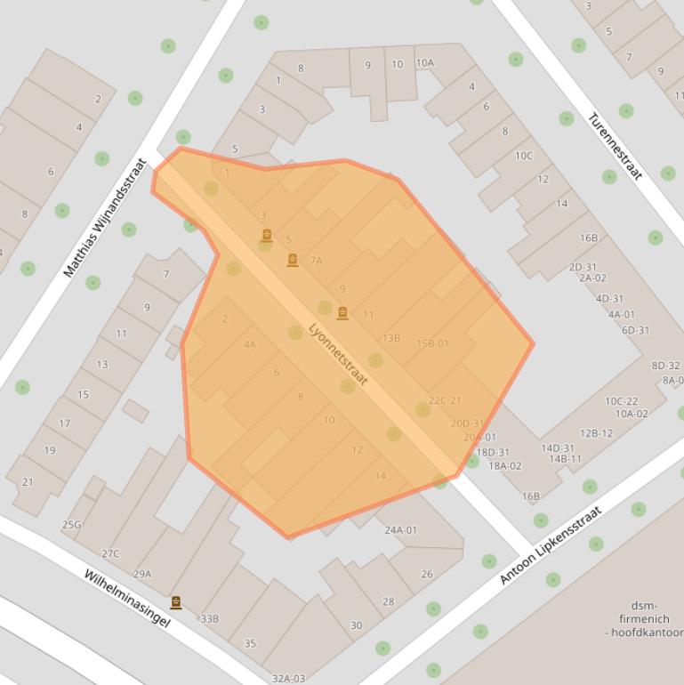 Kaart van postcodegebied 6221AP.