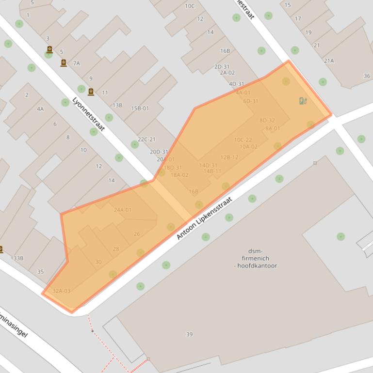 Kaart van postcodegebied 6221AT.