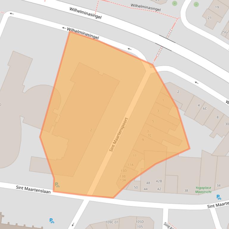 Kaart van postcodegebied 6221BA.