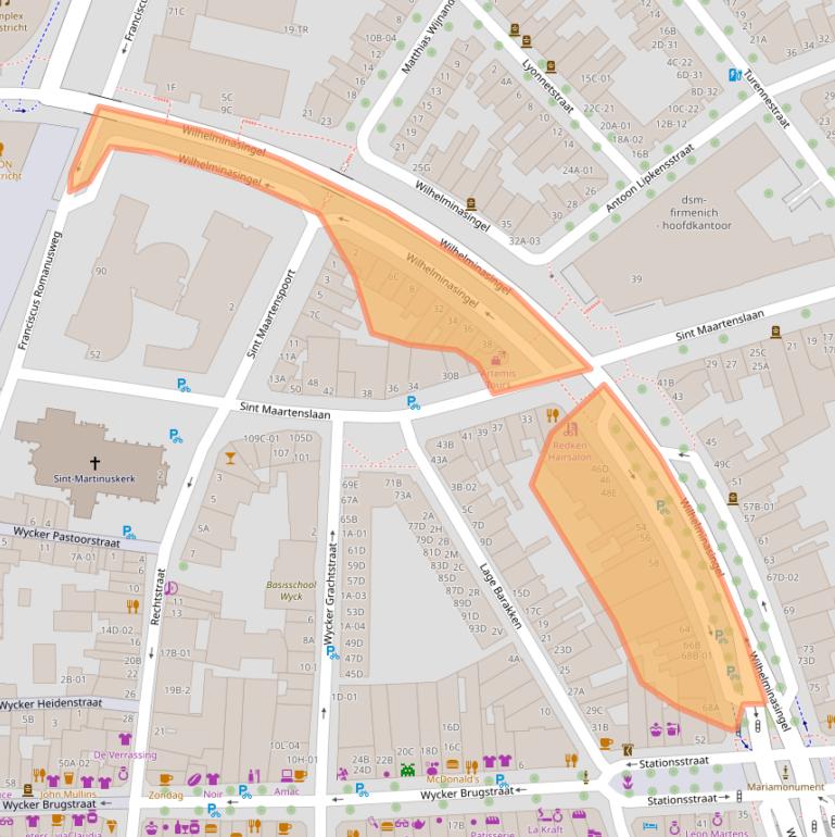 Kaart van postcodegebied 6221BK.