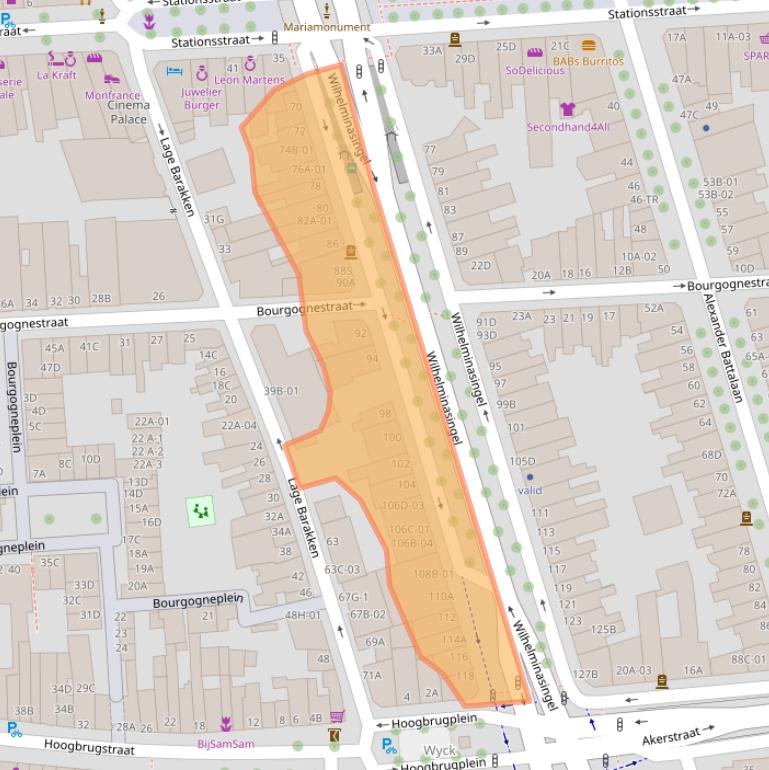Kaart van postcodegebied 6221BL.