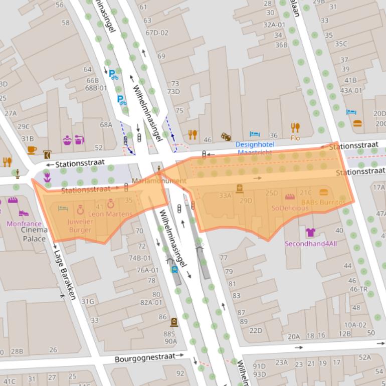 Kaart van postcodegebied 6221BN.