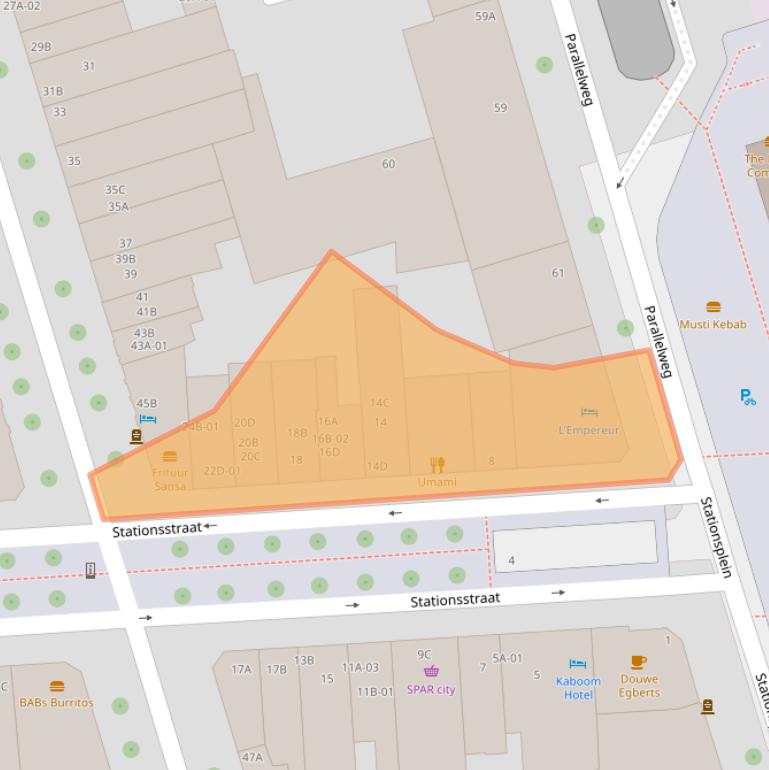 Kaart van postcodegebied 6221BP.