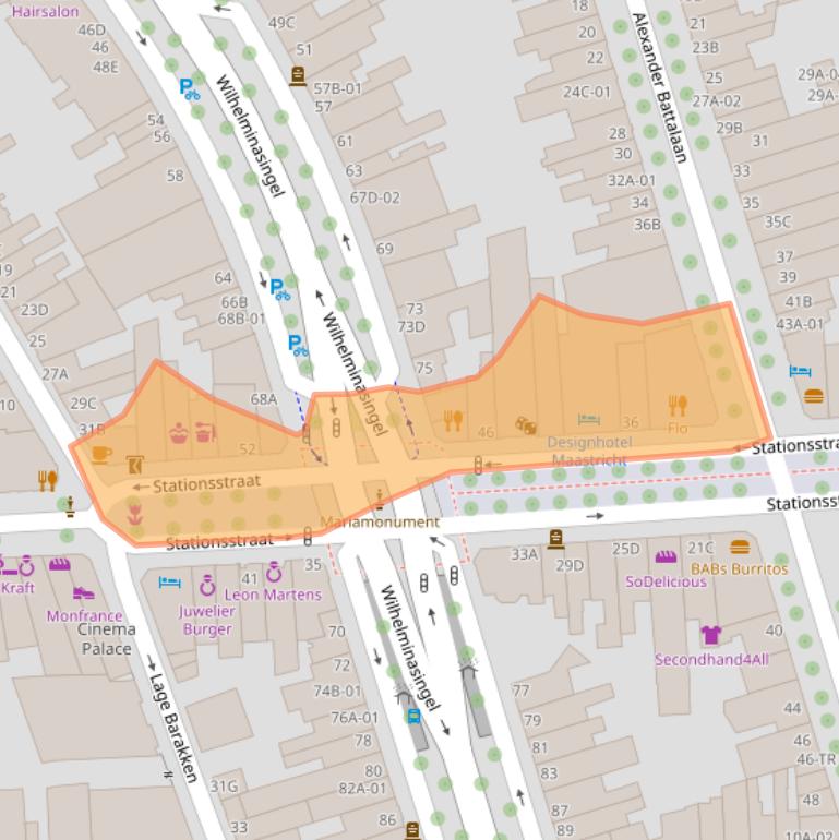 Kaart van postcodegebied 6221BR.