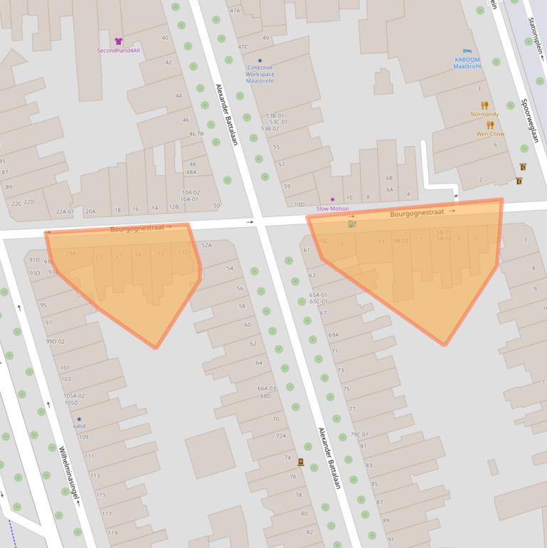 Kaart van postcodegebied 6221BV.