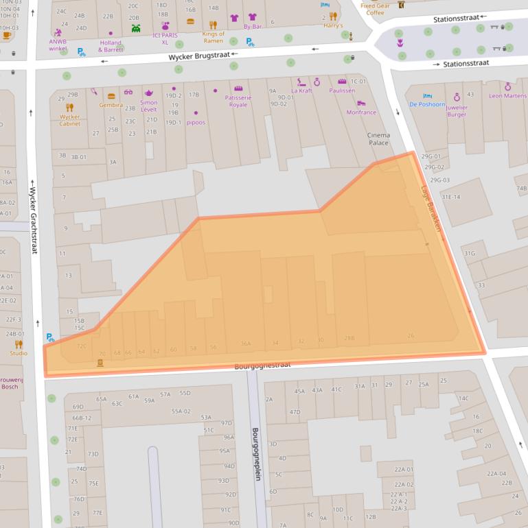 Kaart van postcodegebied 6221BZ.