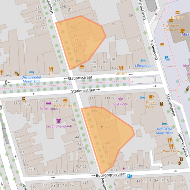 Kaart van postcodegebied 6221CB.