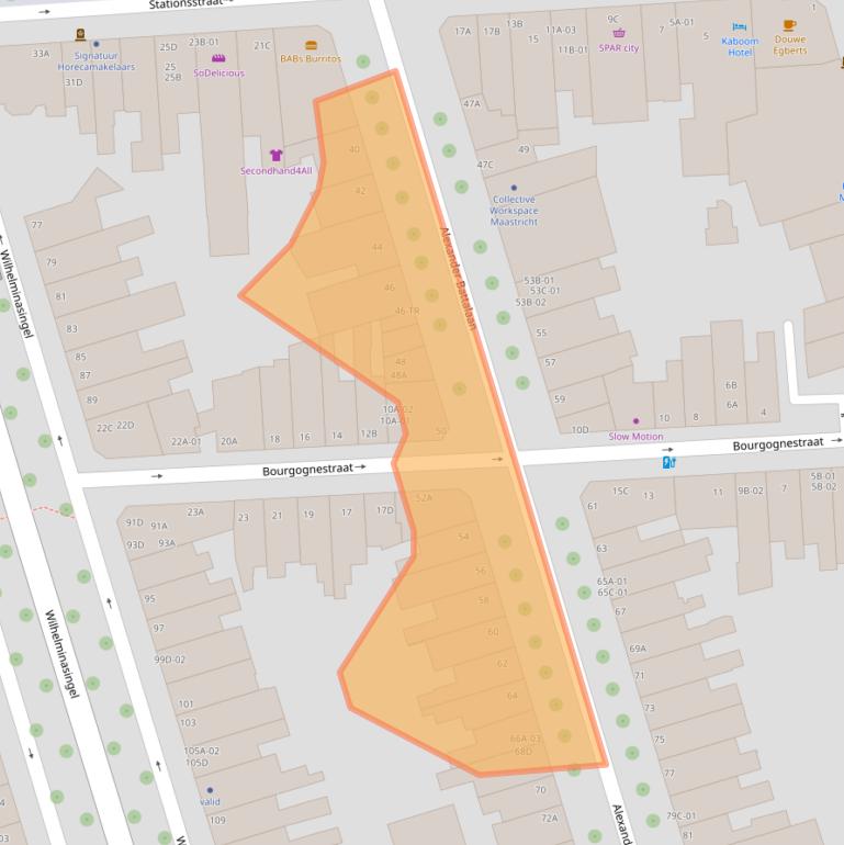 Kaart van postcodegebied 6221CE.
