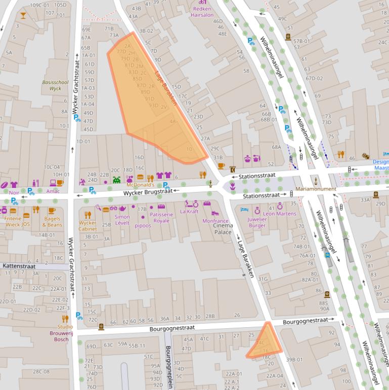 Kaart van postcodegebied 6221CJ.