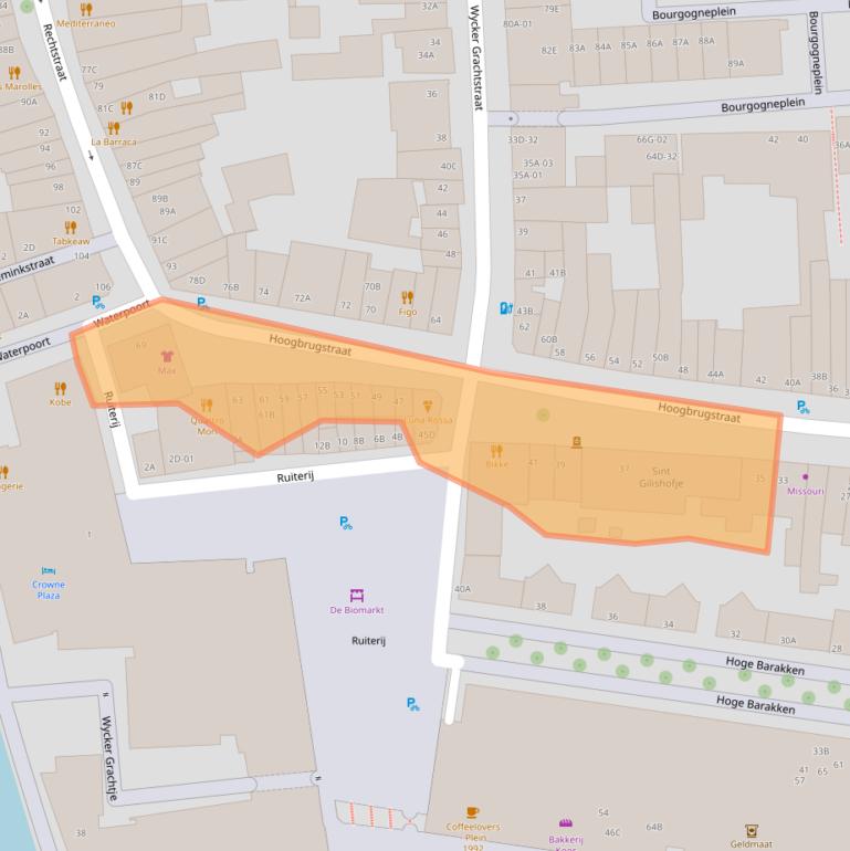 Kaart van postcodegebied 6221CP.