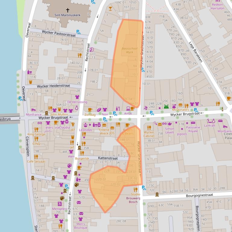 Kaart van postcodegebied 6221CW.