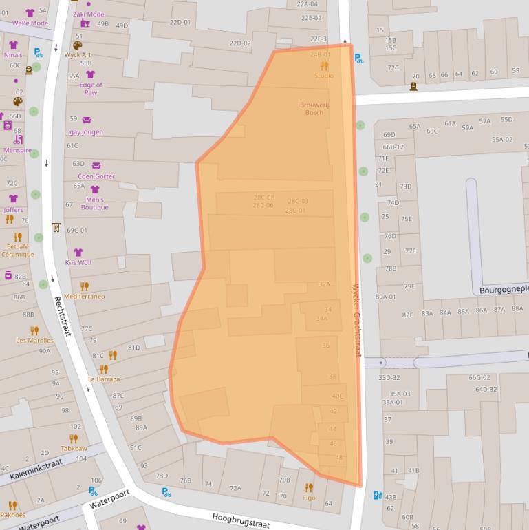 Kaart van postcodegebied 6221CX.