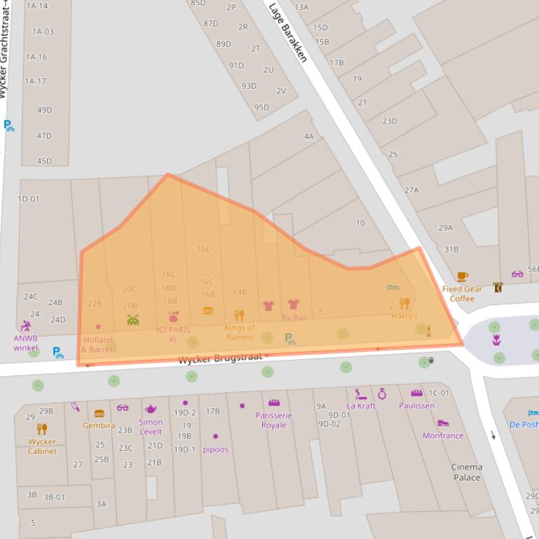 Kaart van postcodegebied 6221EC.