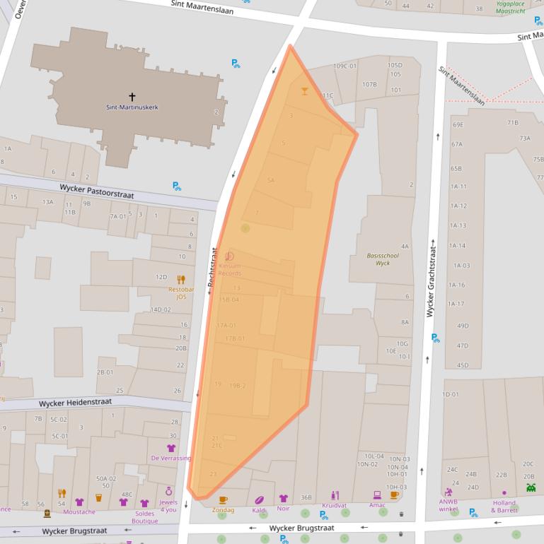 Kaart van postcodegebied 6221EE.