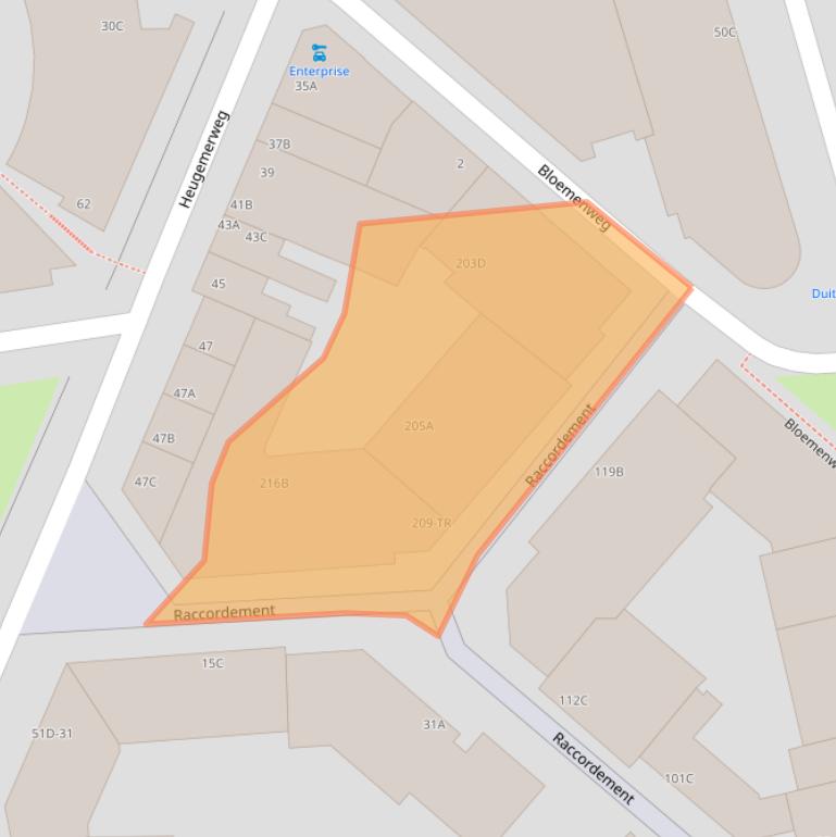 Kaart van postcodegebied 6221HG.