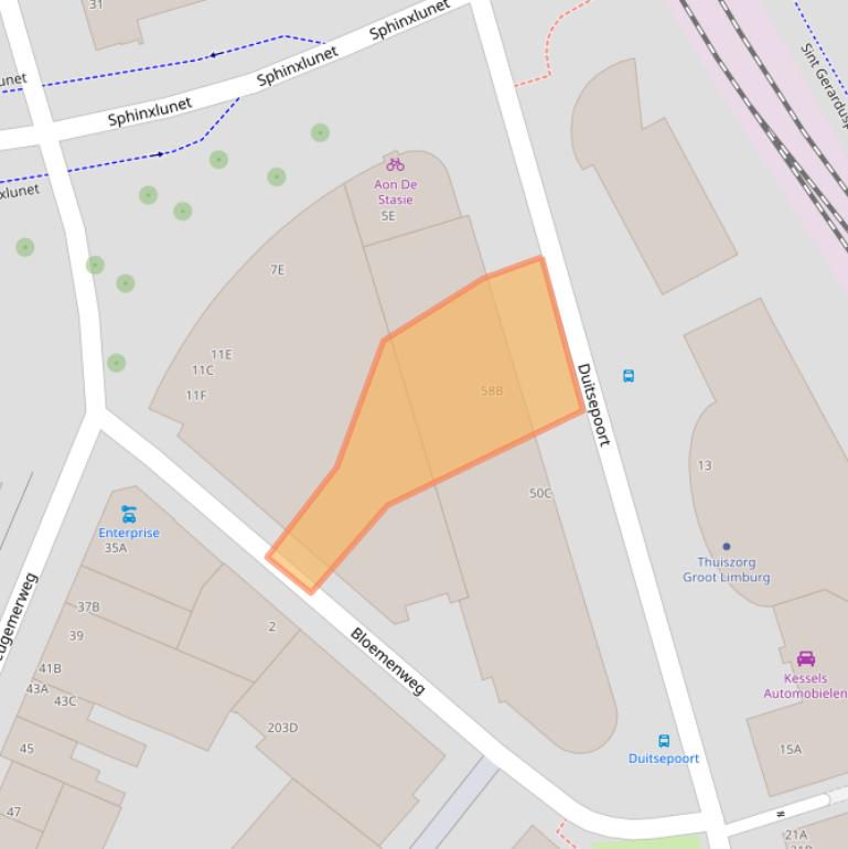 Kaart van postcodegebied 6221HH.