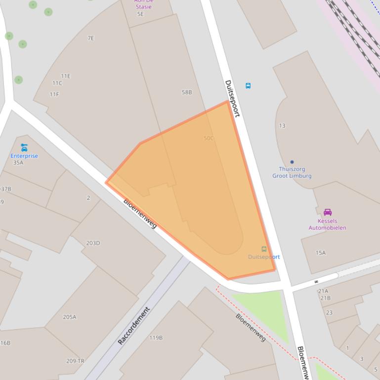 Kaart van postcodegebied 6221HJ.