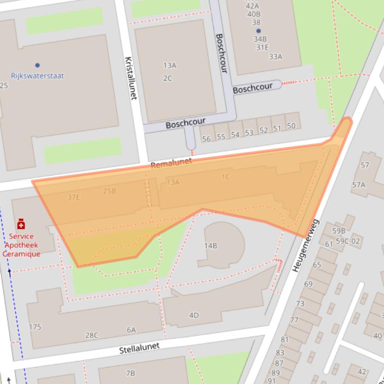 Kaart van postcodegebied 6221JE.