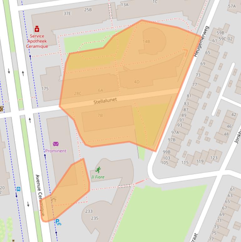 Kaart van postcodegebied 6221JG.