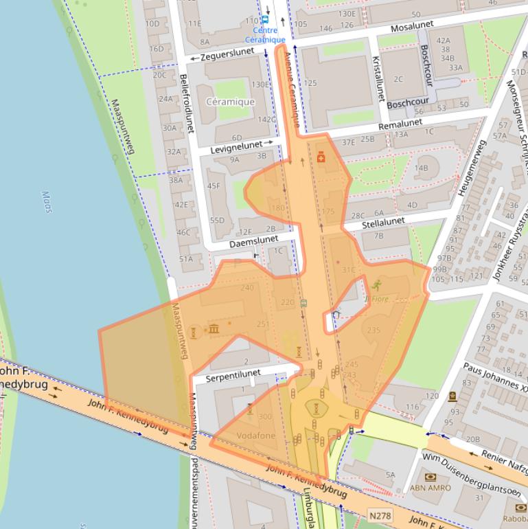 Kaart van postcodegebied 6221KX.