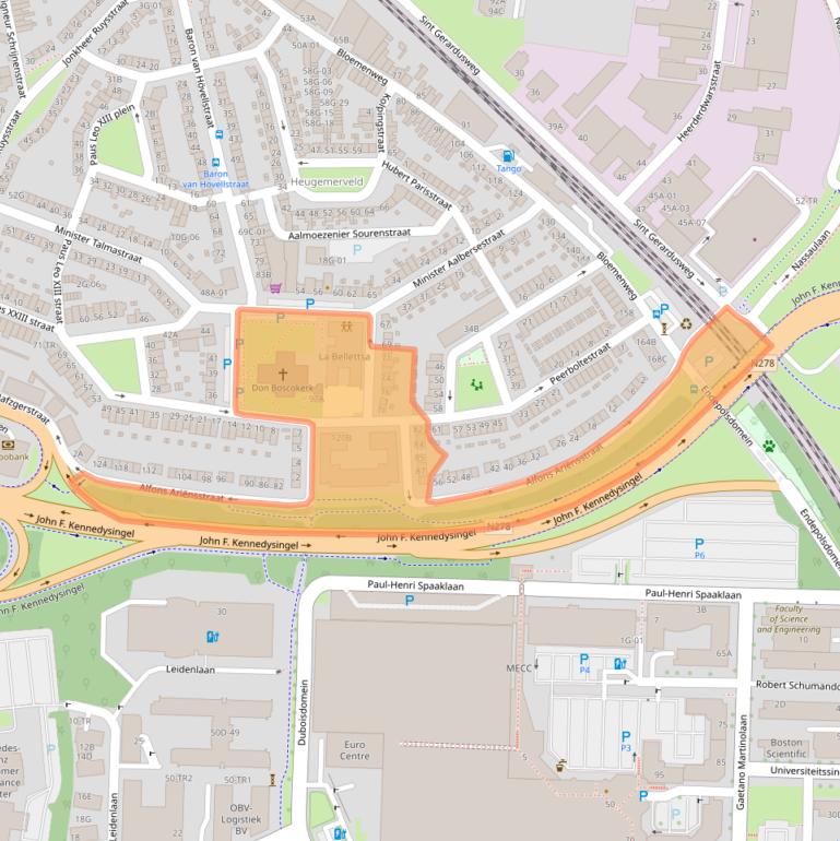 Kaart van postcodegebied 6221SZ.