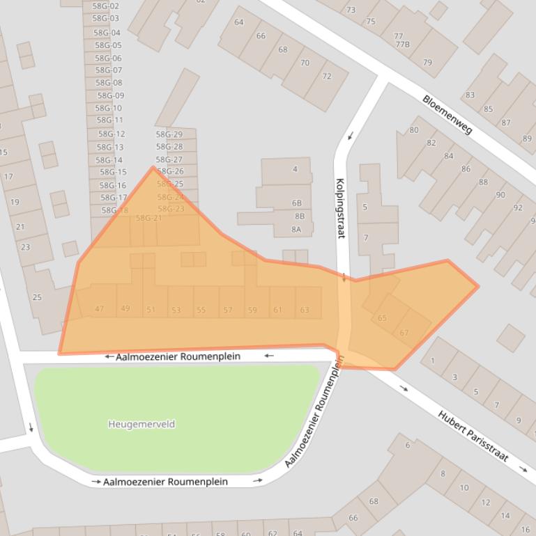 Kaart van postcodegebied 6221TM.