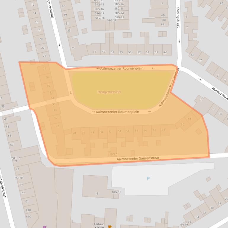 Kaart van postcodegebied 6221TN.