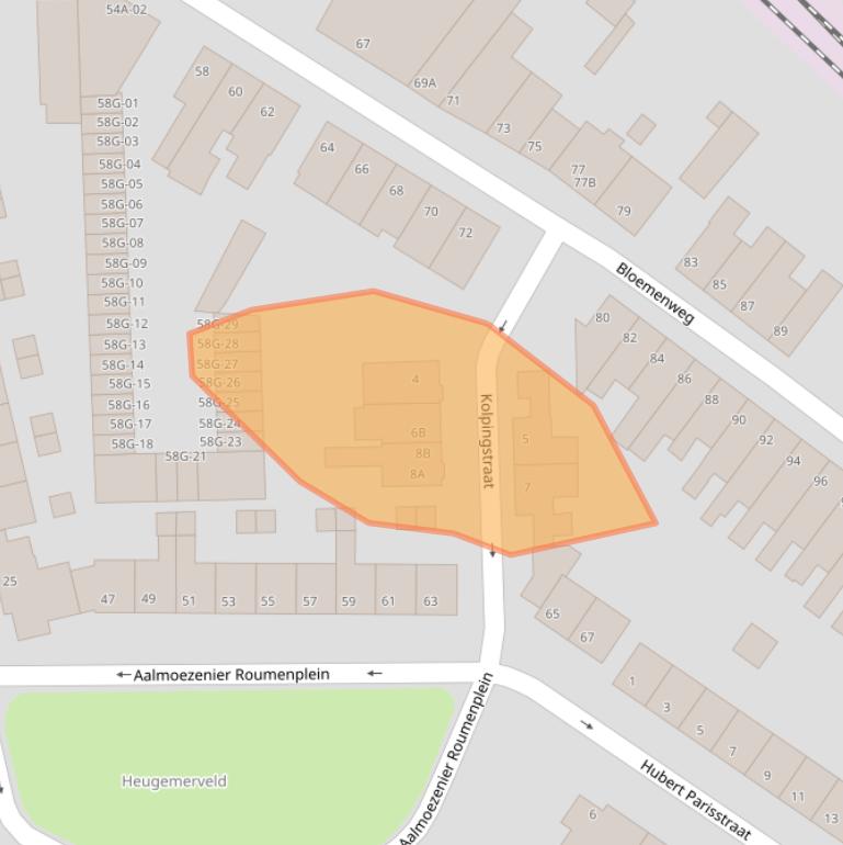 Kaart van postcodegebied 6221TP.