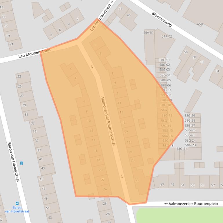 Kaart van postcodegebied 6221TR.