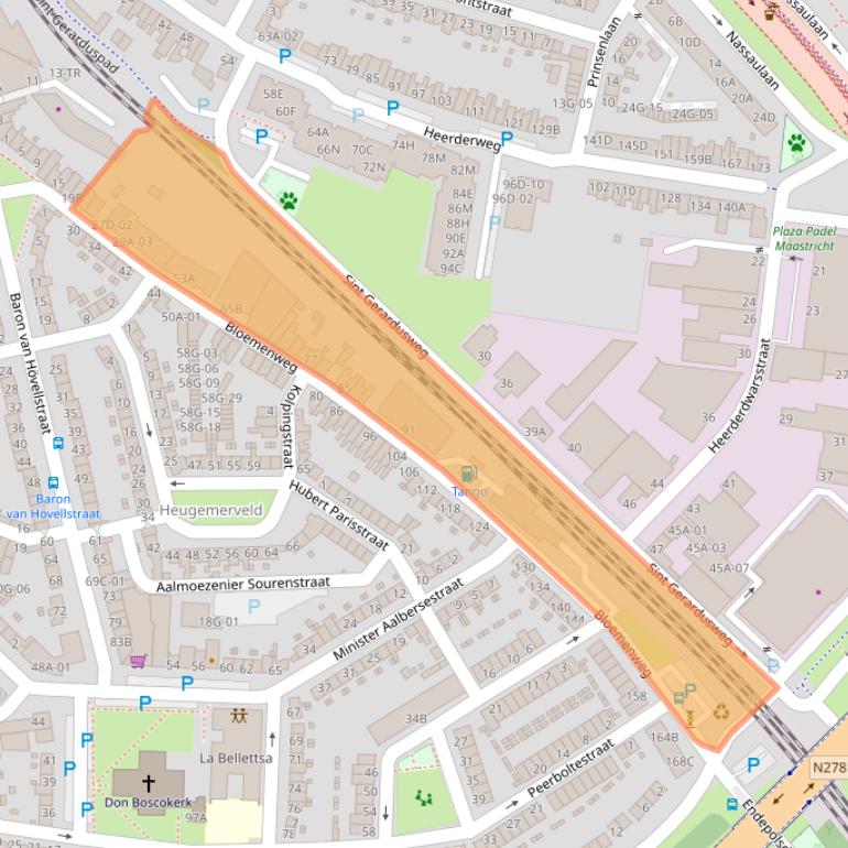Kaart van postcodegebied 6221TT.