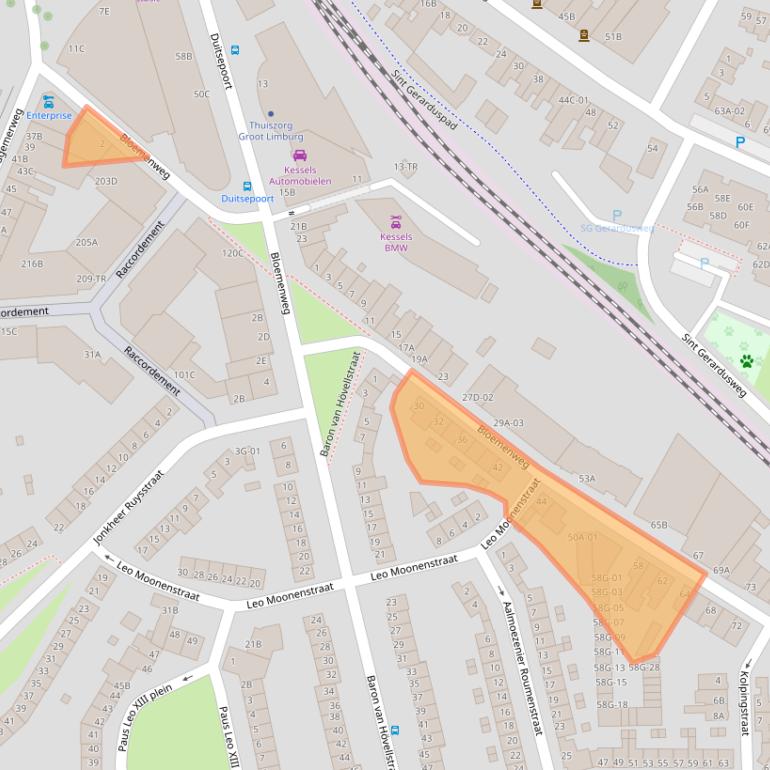 Kaart van postcodegebied 6221TV.