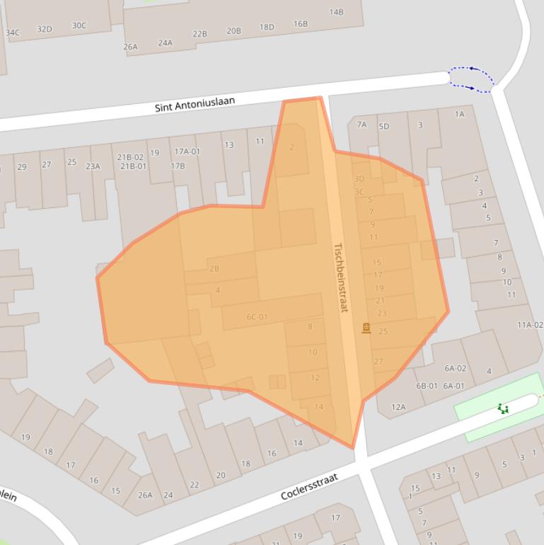 Kaart van postcodegebied 6221XG.