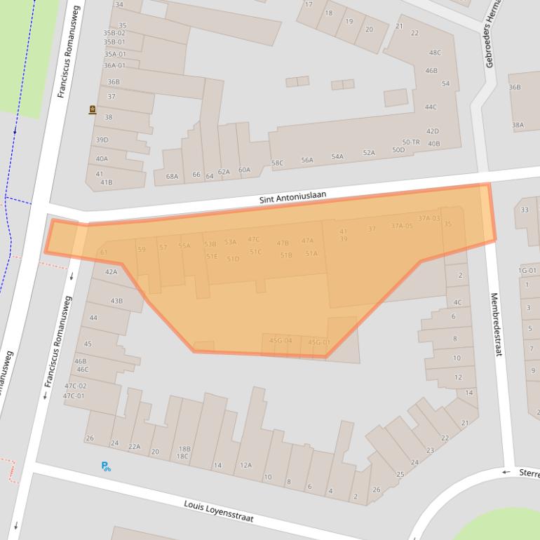 Kaart van postcodegebied 6221XJ.